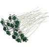 REBECCAGIBSON 22Pz Sposa Forcine Capelli in Cristallo Fiore di Rosa,Fermagli per Capelli con Strass Nuziale Matrimonio Donne Gioielli Accessori da Sposa,verde