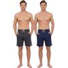 Bonjour® Confezione da due pantaloni pigiama da uomo, confezione da due pantaloncini in cotone con elastico in vita, morbidi, comodi e comodi, pigiama da uomo, pigiama, biancheria da notte,