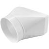 MKK Riduttore di transizione, tubo rotondo, adattatore a canale piatto, in plastica, per ventilazione (Ø 100 mm - 75 x 150 mm)