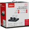 Dahua KIT-XVR4CHSSD(1T) - Kit videosorveglianza HDCVI formato da 2 telecamere + 1 XVR 4 canali con SSD inclusa