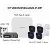 AJAX Kit di videosorveglianza Ajax, 4 bullet 4MP + 1 NVR 8CH + 1 HDD 1TB + Switch PoE, AJ-NVRKIT4MPBULLET