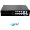 KTC Switch di rete 8 porte PoE+ 100Mbps con opzione Long Distance fino a 250m - KTC-SWITCH-8CH-POE