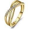 JewelryPalace Anelli Donna Argento 925, Fedine Fidanzamento Coppia, Anello Infinito Nodo, Eterno Amore Diamante Simulato Anniversario Matrimonio Promessa Sposa Band Anelli in Tre Ori, Gioielli Donna