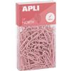 APLI 19980 - Clip da ufficio in metallo 28 mm - Confezione da 140 pezzi in colore rosa - Stile moderno - Accessori da scrivania Upnorth