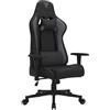 SENSE7 Sedia Gaming Ergonomica in Tessuto Nero-Grigio per PC 43-52 cm | Braccioli, Misure 69,5x57 cm, per Ufficio e Scrivania, Altezza Seduta Regolabile, Struttura Monoblocco, Uso Quotidiano