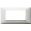 Vimar 14654.81 Plana placca 4 moduli, 14.25x8x0.9cm, alluminio spazzolato