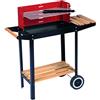 BBQ Collection Barbecue a carbonella - Barbecue a carbone con ruote - Barbeque Griglia regolabile e paravento - Barbecue con tavolo laterale - Nero
