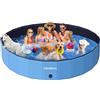 Meowant 5XL(246×40cm) Meowant Piscina per Cani, PP Piscina per Cani Pieghevole e Portatile per Cani, 2025 Nuovo Vasca da Bagno per Cani Antiscivolo, Vasca per Animali Adatta a Cani di Grossa Taglia