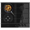 Cecotec Piastra Gas 4 Fuochi Bolero Squad G 4400F Glass Black. 8kW, Glass Black, Griglie in ghisa, Bruciatore WOK Triple Corona, Accensione elettronica, Sicurezza delle valvole, Accessorio del gas