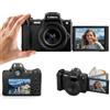 Denash Fotocamera Digitale 4K, Fotocamera con Messa a Fuoco Automatica da | Immagini 4K da 68 MP, Zoom 28x, Schermo Ribaltabile a 180° da 2,8 Pollici, Controllo della Messa a Fuoco Manuale, Supporto