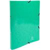 Exacompta - 54898E - 1 Raccoglitore in Cartoncino Lustré Lucido 600 g/mq Iderama - Chiusura con Elastici Angolari - 2 Anelli Tondi 15 mm - F.to Esterno 25x32 cm per A4 - Colore Verde Scuro
