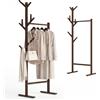 Shally Dogan Stand Appendiabiti Attaccapanni Rovere in Legno Bambù con 8 Ganci 65x40x170 cm