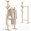 Shally Dogan Stand Appendiabiti Attaccapanni Quercia in Legno Bambù con 8 Ganci 65x40x170 cm