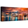 Wallazz Quadri Moderni Soggiorno New York, Skyline - 100% Made in Italy - Stampa HD su Tela Canvas - Quadro Camera da Letto - Qualità Artigianale - 60x120cm