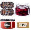 KADAX Set di 10 vasetti per marmellata in Vetro 250ml Ø82 - Tappo a Vite ermetico, per marmellate, Miele, confetture e bomboniere