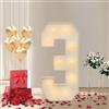 XYCFMDFTZ Numeri illuminati a LED da 100 cm, numero 0 1 2 3 4 5 6 7 8 9, numero luminoso 3
