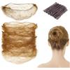 EUGENEKELLY 25 retine per capelli per chignon e 50 forcine a forma di U, colore marrone, 50 cm, rete per capelli invisibili per donne, ragazze, ballerini, infermieri, colore marrone