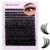 WENDY LASHES Ciuffetti Ciglia Finte D-Curl 10-18mm Mixed 60D | Extension Ciglia Individuali Naturali Soft Cluster lashes Riusabile DIY Lash Extension a Casa