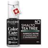 PODERM Smalto per Unghie Curativo al Tea Tree - Nero | 8 ML - Swiss Lab | Purifica, Chiarisce e Nutre Unghie Gialle e Danneggiate | Arricchito con Tea Tree, Silicio e Biotina | Creato da un Podologo