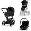 Cybex Platinum - Trio Cybex e-Priam 2026 Comfort Sepia Black Rosegold con Cloud T