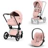 Cybex Platinum - Trio Cybex Platinum Style Priam Chrome Brown Peach Pink Cloud T