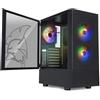 EMPIRE GAMING - Case PC Gaming Sapphire - ARGB Media Tower ATX/Micro-ATX/ITX - Porta Laterale in Vetro Temperato - 3 Ventole 3 pin 5 Volt LED RGB Indirizzabile 120MM - MB Sync - Nero