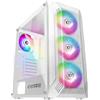 EMPIRE GAMING - Case PC da Gioco Ruby Mid-Tower ATX, mATX, ITX - Frontale Mesh - Pannello Laterale in Vetro Acrilico - 4 Ventilatori 3 Pins 5 Volt LED ARGB Indirizzabile 120 mm - MB Sync - Bianco