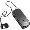 Garsent Auricolari Bluetooth con Clip, Cuffie Bluetooth Retrattili, Cuffie Wireless con Clip per Collare, Display a Batteria a LED, Auricolare a Ricarica Rapida V5.2 con Microfono