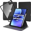 EasyAcc Cover Compatibile con Xiaomi Mi Pad 7/ Pad 8/ Pad 7 Pro/Pad 8 Pro | con Portapenne, Protezione con Rotazione a 360 Gradi Supporto Cover Chiaro Retro, Nero