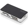 DIGITUS Lettore di schede USB 3.0 All-in-one per schede di memoria - Supporta schede CF, MMC, SD, SDHC, SDXC e Micro-SD - 5 Gbit/s - Plug & Play - Nero/Argento