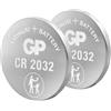 GP CR2032 C2 - Batteria al litio a bottone (3 Volt), confezione da 2 pezzi (blister da 2 pezzi)