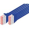 DIGITUS Cavo LAN Cat 6 - 5m - 10 pezzi - Cavo di rete RJ45 - S/FTP schermato - Compatibile con Cat 6A e Cat 7 - Blu