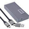InLine Alloggiamento SSD USB4 M.2, USB-C a M.2 NVMe, in alluminio, fino a 40 Gb/s, compatibile Thunderbolt 3/4, con set di accessori, 00031J