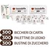 Tazzulella.it Tazzulella Kit Caffe Bicchieri/Palette/Zucchero 2Cnf/150pz 300pz