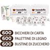 Tazzulella.it Tazzulella Kit Caffe Bicchieri/Palette/Zucchero 4Cnf/150pz 600pz