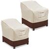 Vailge Coprisedia per sedie da giardino, resistenti e impermeabili, coperture per mobili da giardino (confezione da 2, S, beige e marrone)