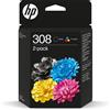 Hp Cartuccia d'inchiostro Hp 308 Combo 2-Pack 120pagine Nero/Tricolore