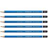 STAEDTLER Mars Lumograph 100: 6 matite in grafite, mina da 2 mm, 2 ore; matita blu