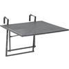 greemotion Tavolino pieghevole da balcone modello "Toulouse", tavolino da appendere alla ringhiera del balcone, regolabile in altezza, ca. 70 x 47-79 x 88 cm, grigio ferro