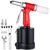VEVOR Kit Rivettatrice Pneumatica, Ugelli da 2,4mm 3,2mm 4,0mm 4,8mm 6,4mm, Pistola per Rivetti, Forza di Trazione 1780 kg, Sistema a 3 Griffe, Utensile Pneumatico per Auto, Edilizia e Industria