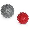 G5 HT SPORT [Set 2 Palline Massaggianti Con Punte 75/90 Mm] Spiky Ball Trigger Point Per Piedi Plantare Schiena Rilascio Miofasciale Recupero Muscolare |Benessere Casa Palestra Yoga (ROSSO/GRIGIO)