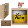Out of the blue Salvadanaio in legno, motivo Beer Fund, con cornice, ca. 20 x 20 cm