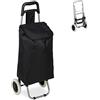 Relaxdays Carrello Portaspesa, Pieghevole, 25 l, Shopping Trolley con Ruote, Max.10 kg, HLP 91x40x30 cm, Nero