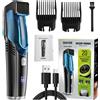 Gistuch Tagliacapelli elettrico per uomo, rifinitore da barbiere ricaricabile con display LED, kit professionale per la cura della barba e dei capelli da utilizzare a casa, resistente all'acqua con IPX6