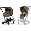 CYBEX Mios Comfort Coconut Brown 2in1 Con Navicella Richiudibile-Passeggino con Telaio Matt Black
