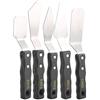 Garosa 5Pcs Set di spatole Manico in legno nero Acciaio inossidabile Olio acrilico Vernice artistica Coltello Raschietto per miscelazione Painting Tools