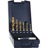 Exact Heller 05930 - Set di punte per verricello combinate, 7 pezzi, metriche M3, M4, M5, M6, M8, M10, taglio destro HSS