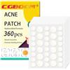 CGBOOM 360 cerotti idrocolloidali invisibili per acne e brufoli, acido salicilico e niacinamide, 2 misure (8 mm, 12 mm)