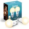 Innr WiFi E27 Lampadina LED White, Compatibile con Alexa & Hey Google (Nessun Hub Richiesto), Dimmerabile, Bianca Calda 2700K, Wi-Fi Smart Bulb, 2-Pack, WRB 765-2