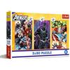 Trefl - Puzzle 3in1: Marvel The Avengers, Giornate Piene di Azione - 3 x 80 Pezzi, Confezione con Tre Puzzle per Bambini dai 5 anni